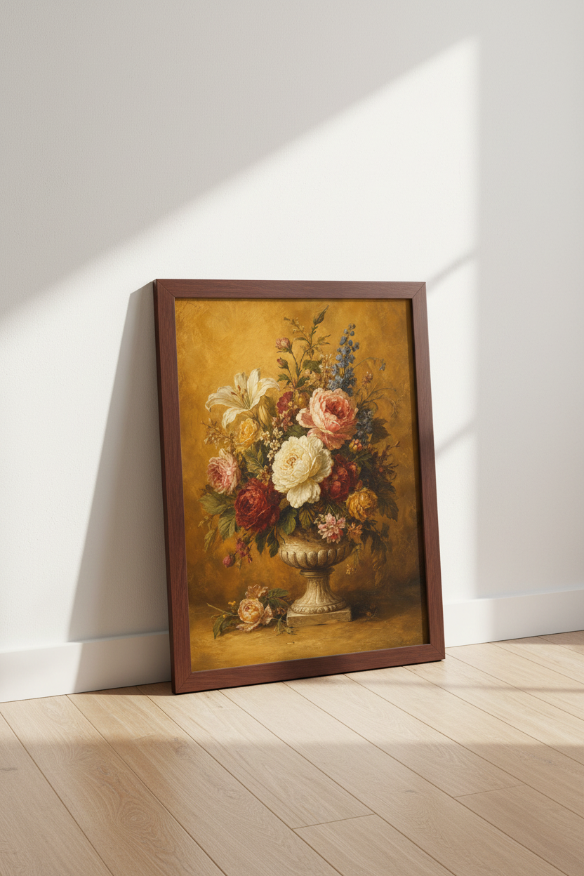 Vintage floral poster | Romantic bouquet wall art print | Warm aesthetic