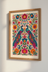 Folk Art Peacock Print | Vibrant Floral Maximalist Decor | Boho Animal Poster