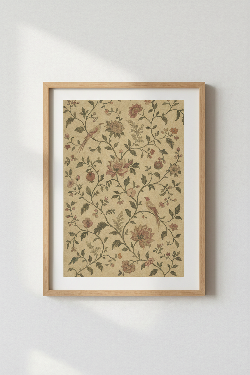 Botanical wall art | Vintage floral decor, living room | Chinoiserie poster