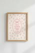 Pink floral wall art print | Cozy living room decor | Pastel aesthetic poster