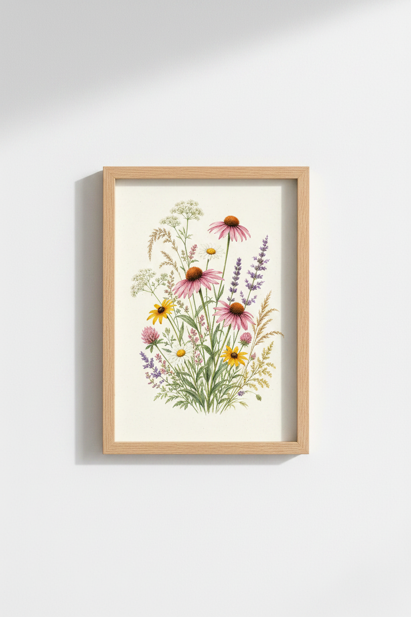 Modern Botanical Wall Art Print | Living Room Decor | Vintage Poster
