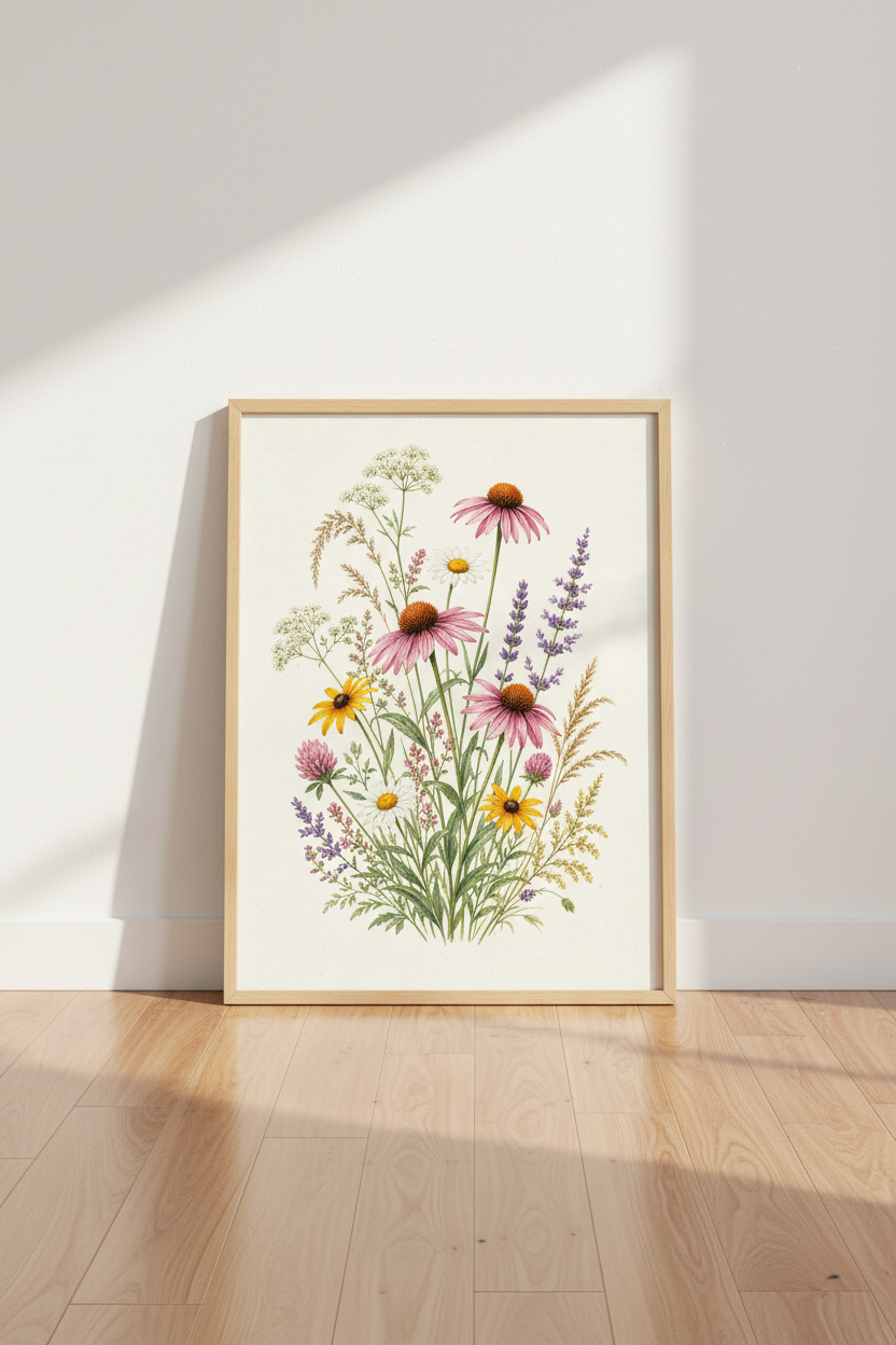 Modern Botanical Wall Art Print | Living Room Decor | Vintage Poster