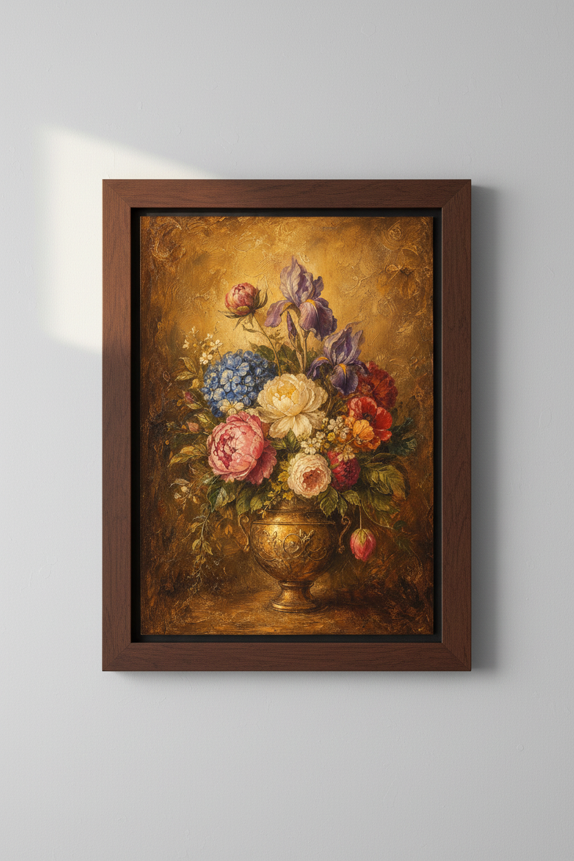 Floral Poster Wall Art Print | Living Room Decor | Antique Aesthetic