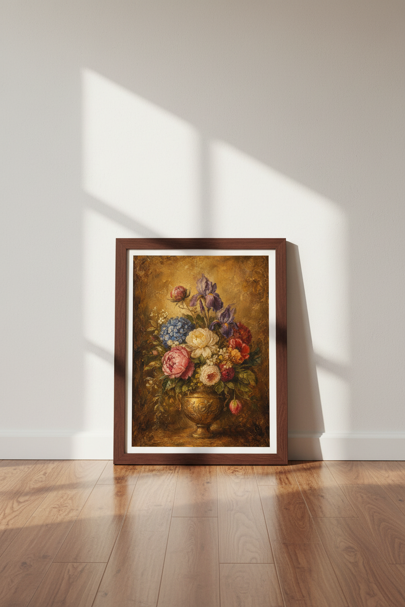 Floral Poster Wall Art Print | Living Room Decor | Antique Aesthetic