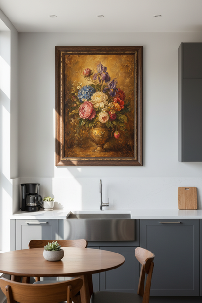Floral Poster Wall Art Print | Living Room Decor | Antique Aesthetic