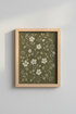 Botanical wall art print | Olive green linen texture, Living room decor