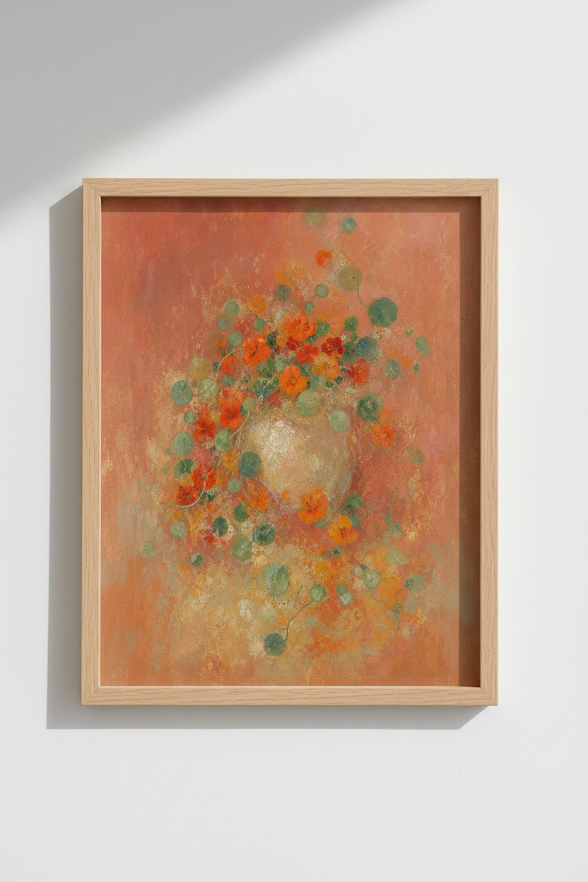 Floral Wall Art Print | Living Room Decor | Warm Aesthetic Poster