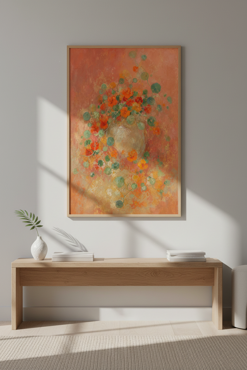 Floral Wall Art Print | Living Room Decor | Warm Aesthetic Poster