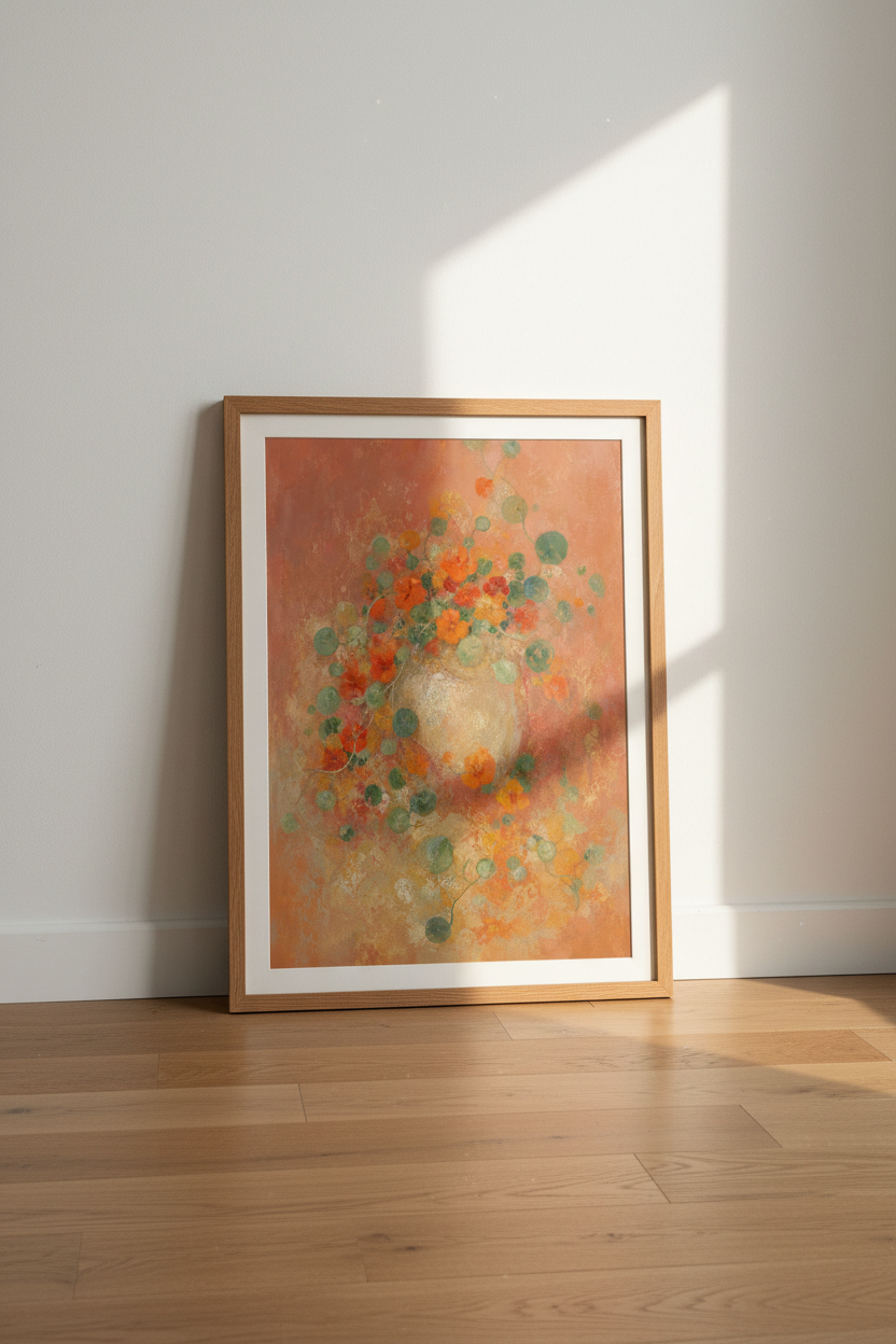 Floral Wall Art Print | Living Room Decor | Warm Aesthetic Poster