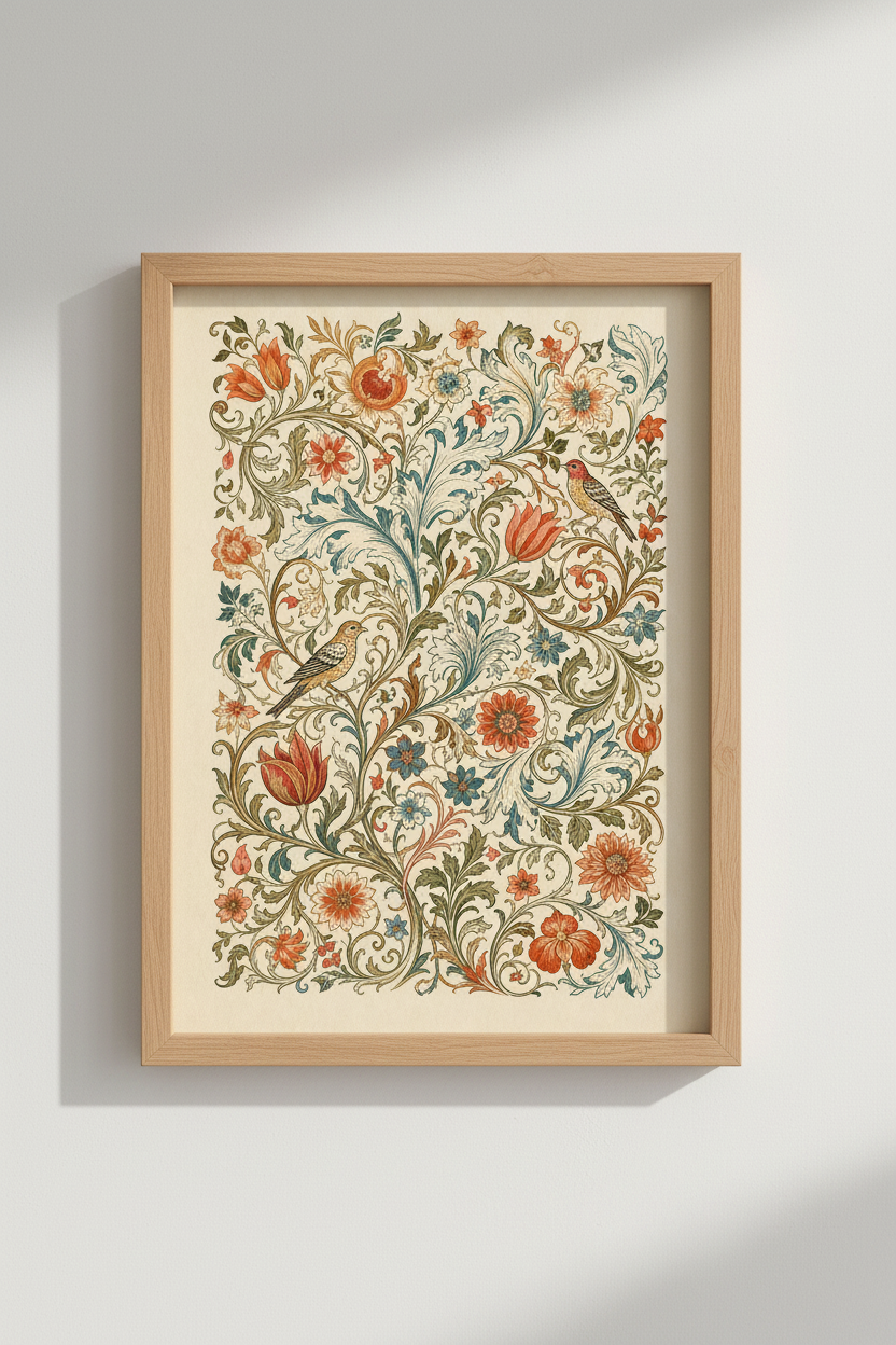 Botanical poster | Vintage floral design, living room decor