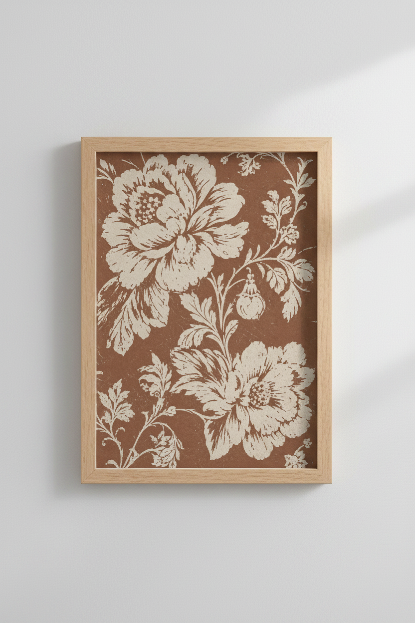 Vintage Floral Art Wall Art Print | Living Room Decor | Rustic Poster