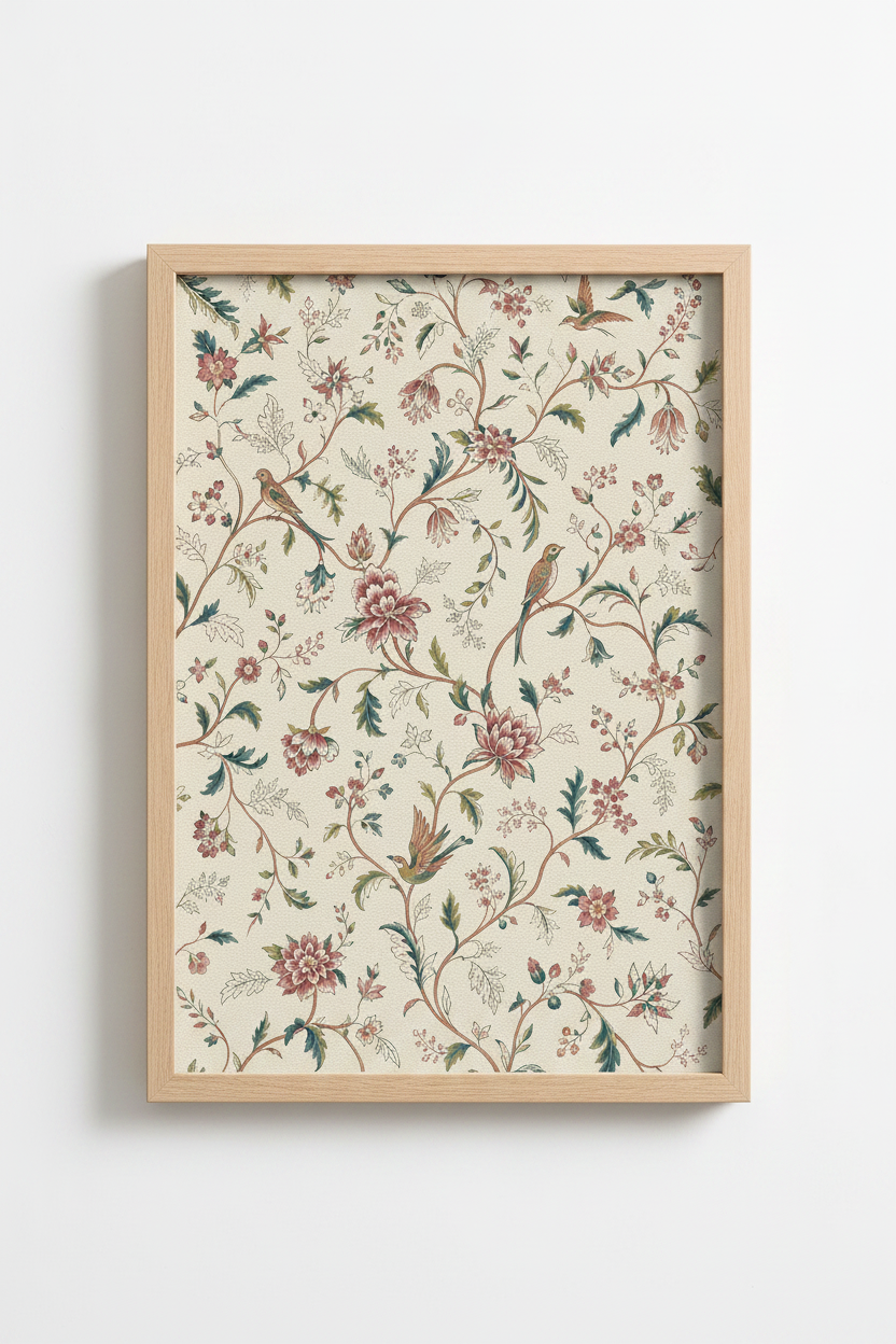 Botanical Wall Art | Vintage Floral Palette, Living Room Decor