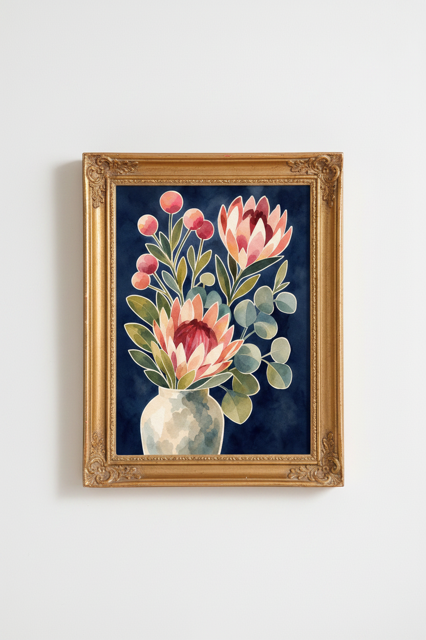 Watercolor Floral Wall Art Print | Living Room Decor | Modern Poster