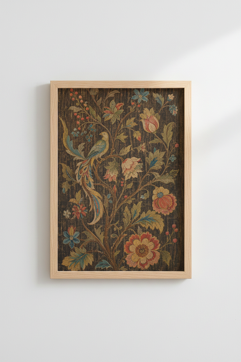 Vintage Floral Poster Wall Art Print | Living Room Decor | Boho Poster