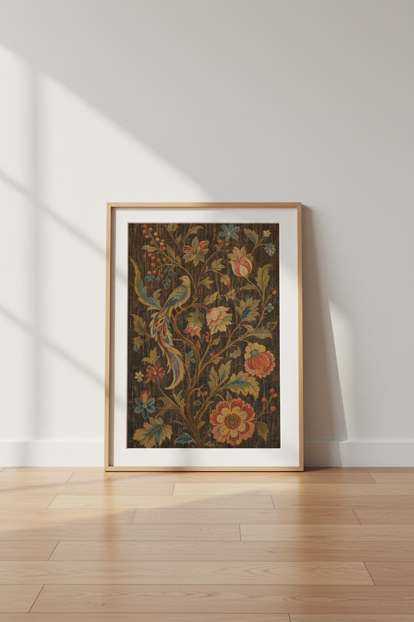 Vintage Floral Poster Wall Art Print | Living Room Decor | Boho Poster