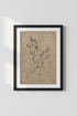 Vintage Botanical Wildflower Print | Rustic Beige Linen Poster, Farmhouse Wall Art