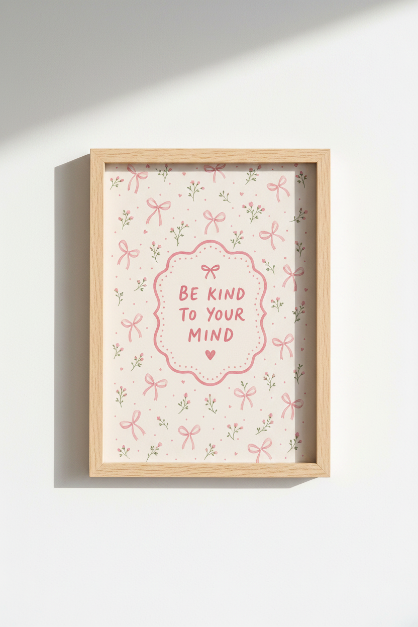 Be Kind Wall Art | Pastel Watercolor Floral, Nursery Decor