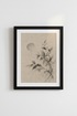 Charcoal Leaves Sketch Wall Art | Minimalist Neutral Poster | Zen Home Decor