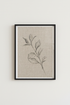 Minimalist Leaf Sketch Wall Art | Neutral Charcoal Botanical, Modern Farmhouse Poster