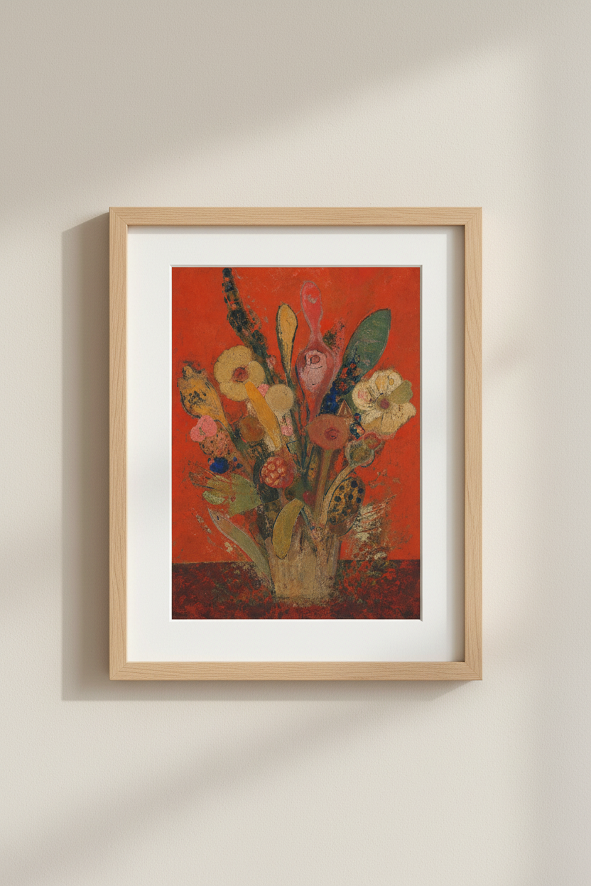 Abstract Floral Wall Art Print | Living Room Decor | Vibrant Poster