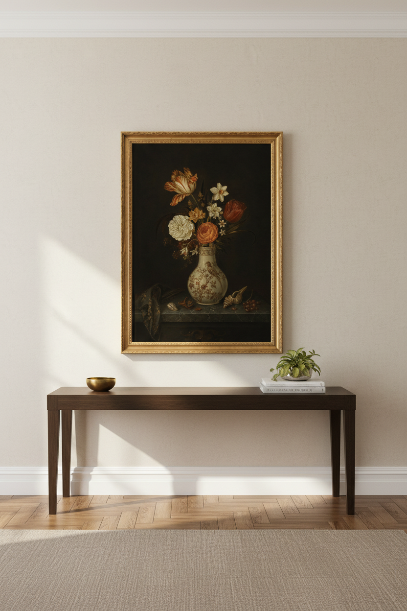 Floral still life Wall Art Print | living room decor | vintage poster