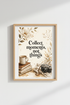 Collect Moments Quote Print | Vintage Camera Floral, Neutral Boho Wall Art
