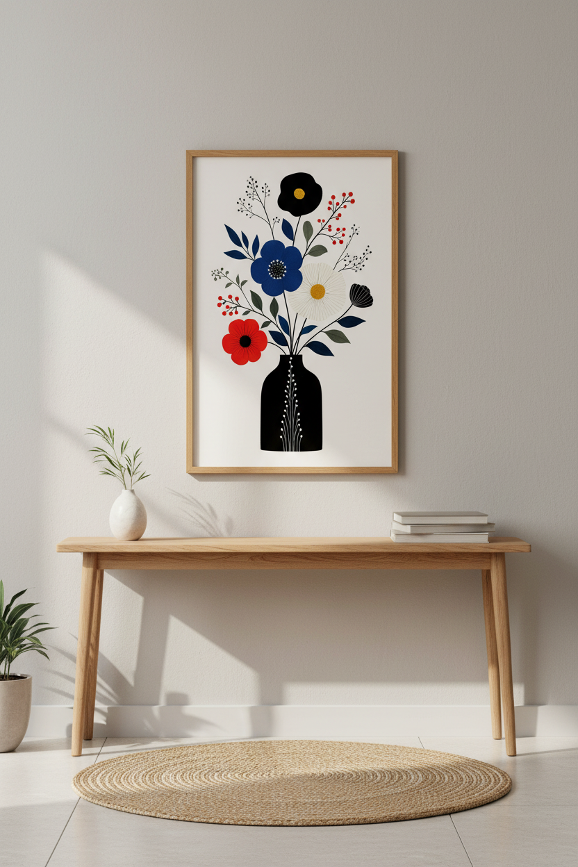 Bold Floral Wall Art Print | Modern Room Decor | Vibrant Poster