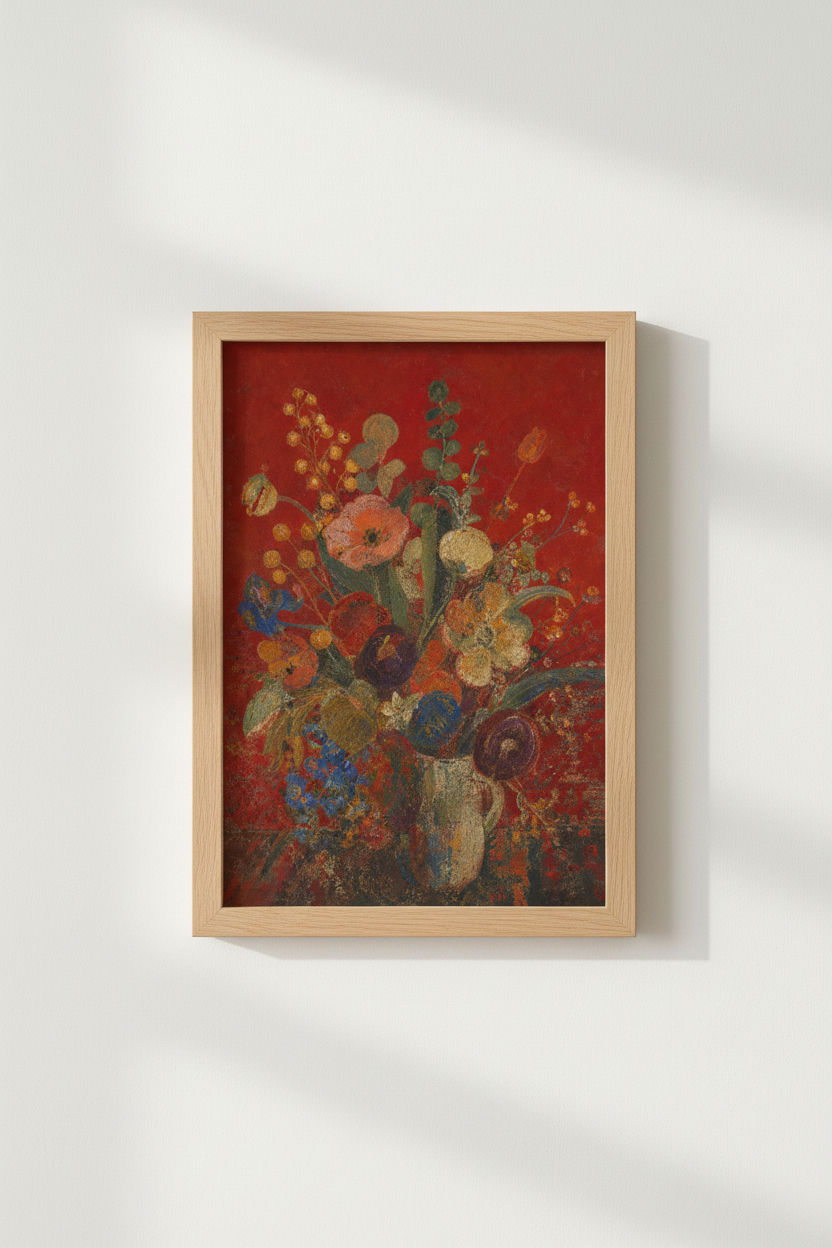 Vintage Bouquet Wall Art Print | Living Room Decor | Romantic Poster