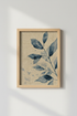 Botanical Wall Art | Blue Linen Texture, Living Room Decor