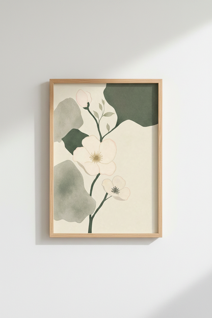 Abstract Floral Wall Art Print | Living Room Decor | Soft Modern Poster