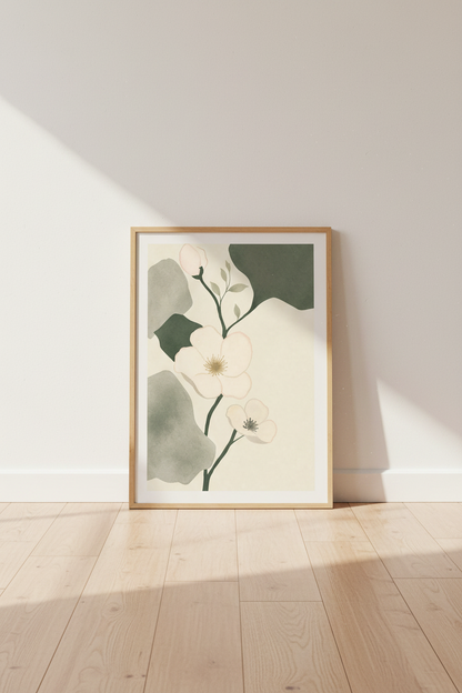 Abstract Floral Wall Art Print | Living Room Decor | Soft Modern Poster