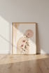 Minimalist Botanical Sun Wall Art | Terracotta Boho Floral | Modern Bedroom Decor