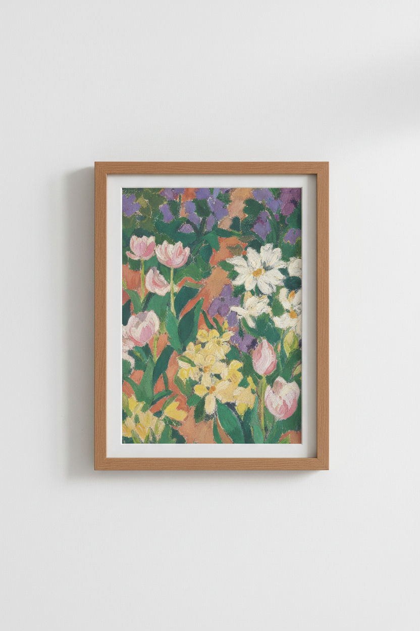 Impressionist blooms Wall Art Print | Living Room Decor | Pastel Poster