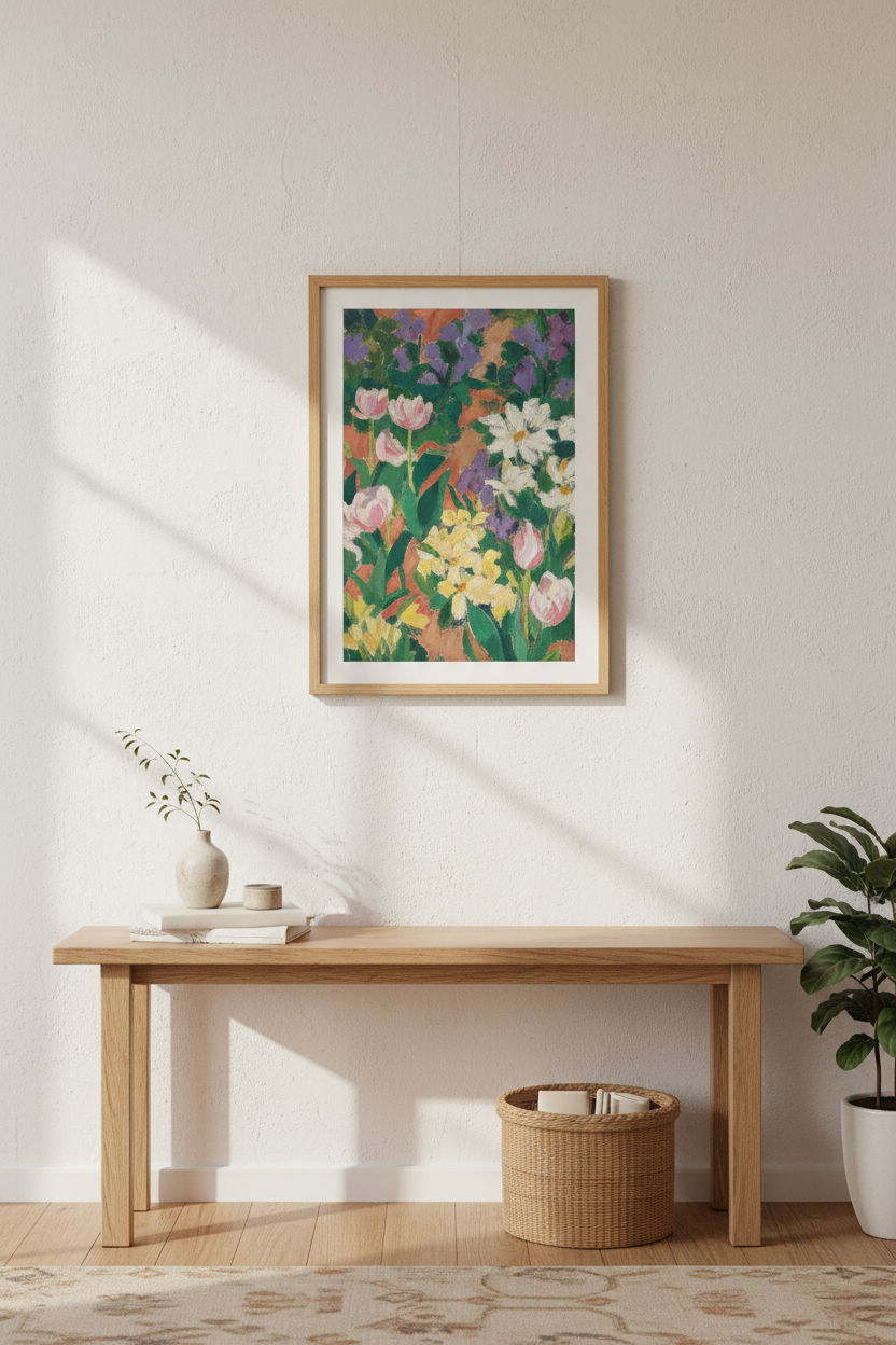 Impressionist blooms Wall Art Print | Living Room Decor | Pastel Poster