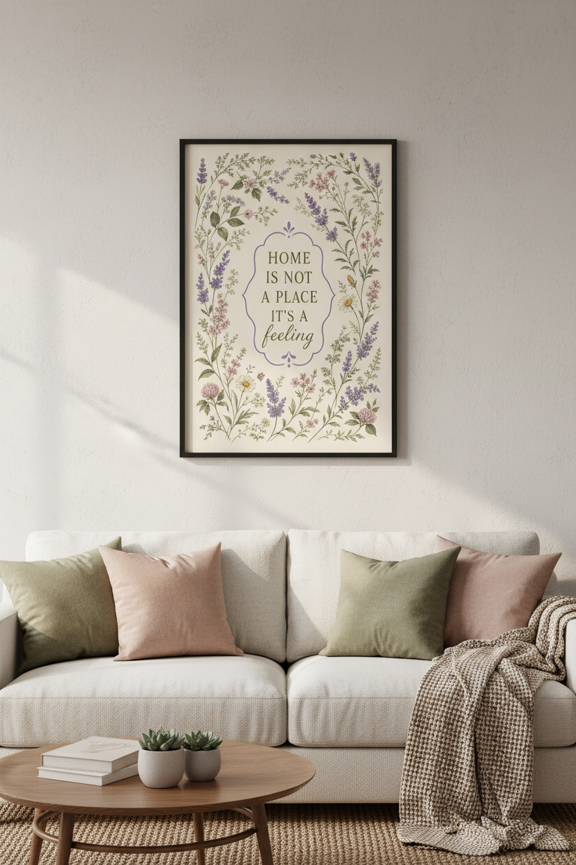 Floral Wall Art | Vintage Botanical Palette, Living Room Decor