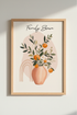 Citrus Boho Wall Art Print | Terracotta Orange Botanical, Kitchen Decor