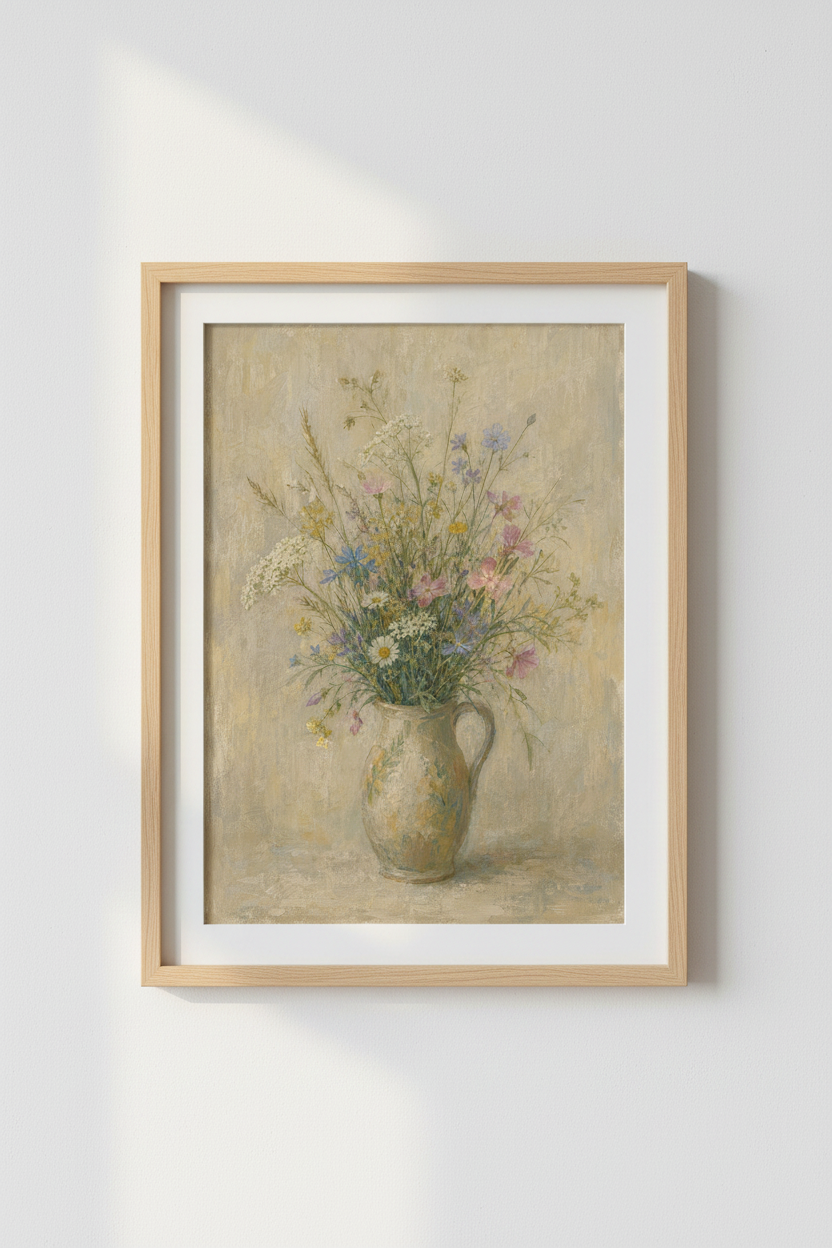 Vintage floral art | Impressionist pastel bouquet, Living room decor