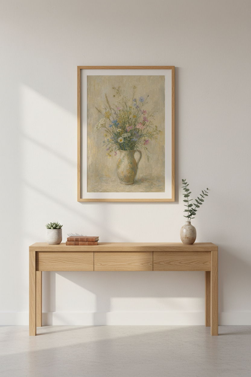 Vintage floral art | Impressionist pastel bouquet, Living room decor