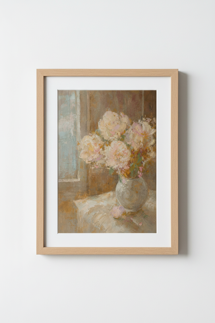 Impressionist Floral Wall Art Print | Living Room Decor | Soft Vintage Poster