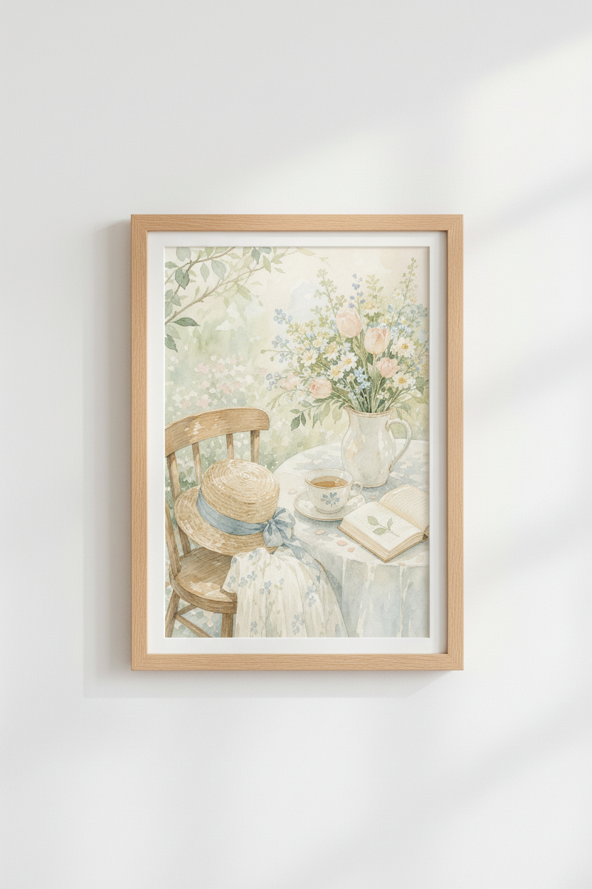 Watercolor Floral Wall Art | Soft Pastels Decor, Living Room