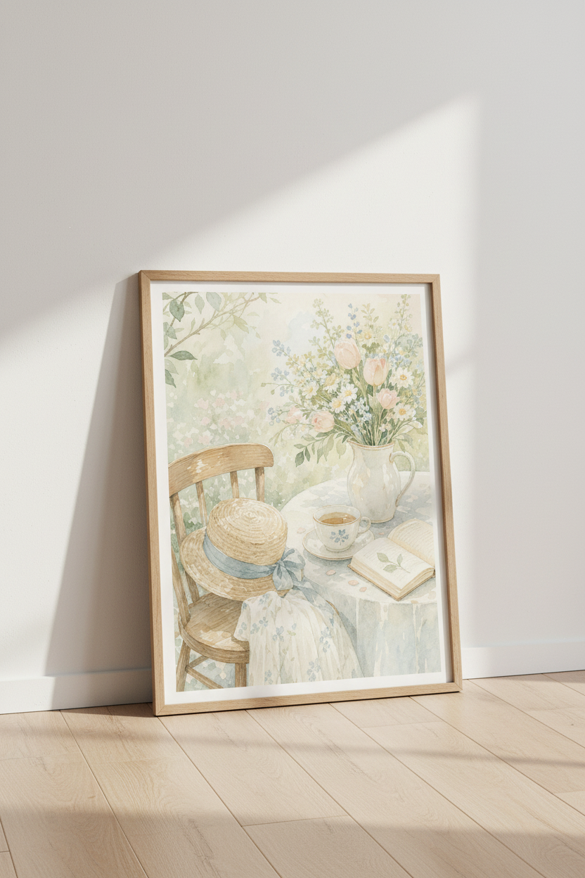 Watercolor Floral Wall Art | Soft Pastels Decor, Living Room