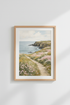 Coastal Landscape Print | Wildflower Ocean Path Poster, Beach House Wall Art