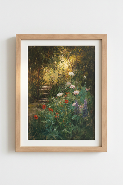 boho wall art print | Pastel Garden tones, Living Room Decor