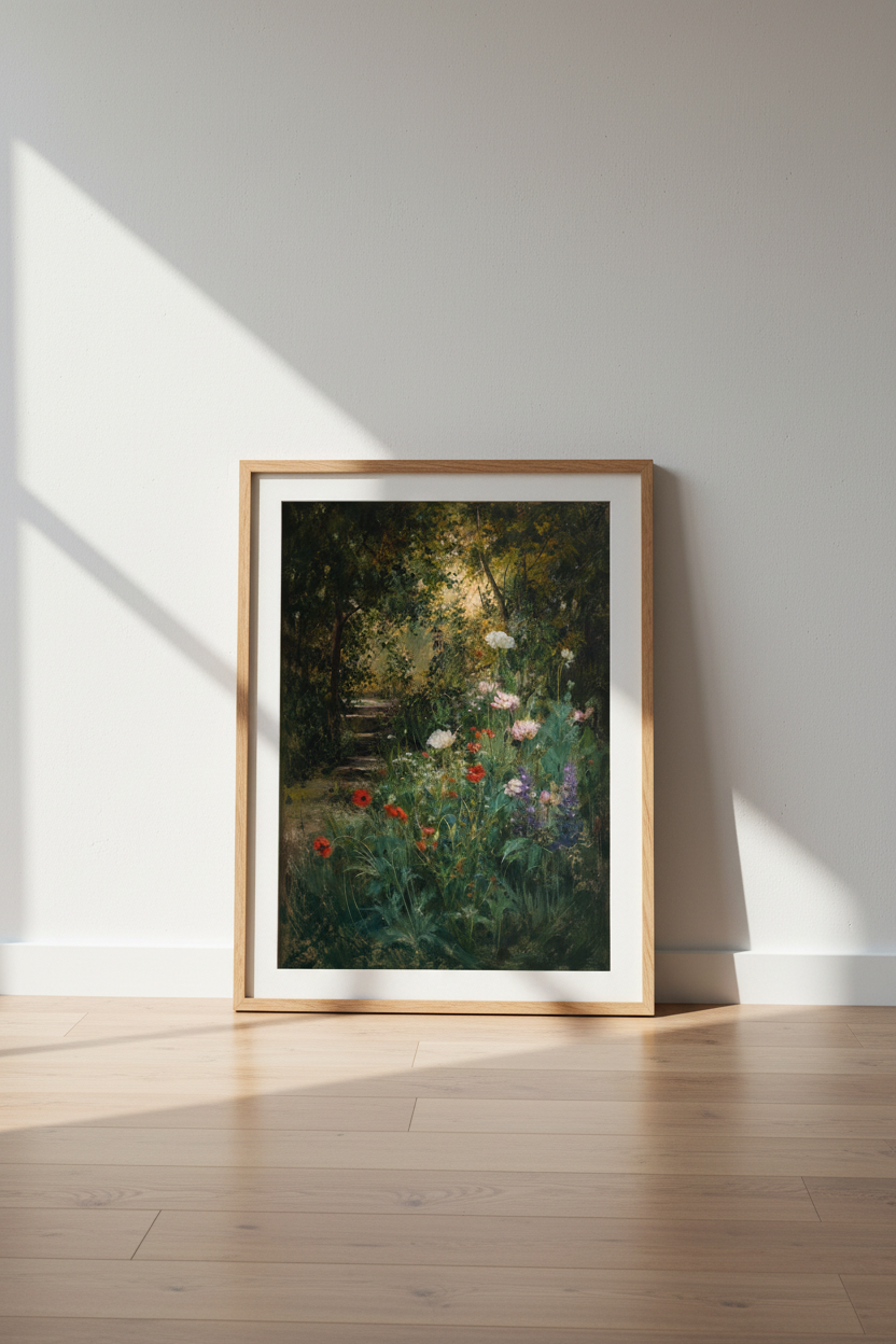boho wall art print | Pastel Garden tones, Living Room Decor