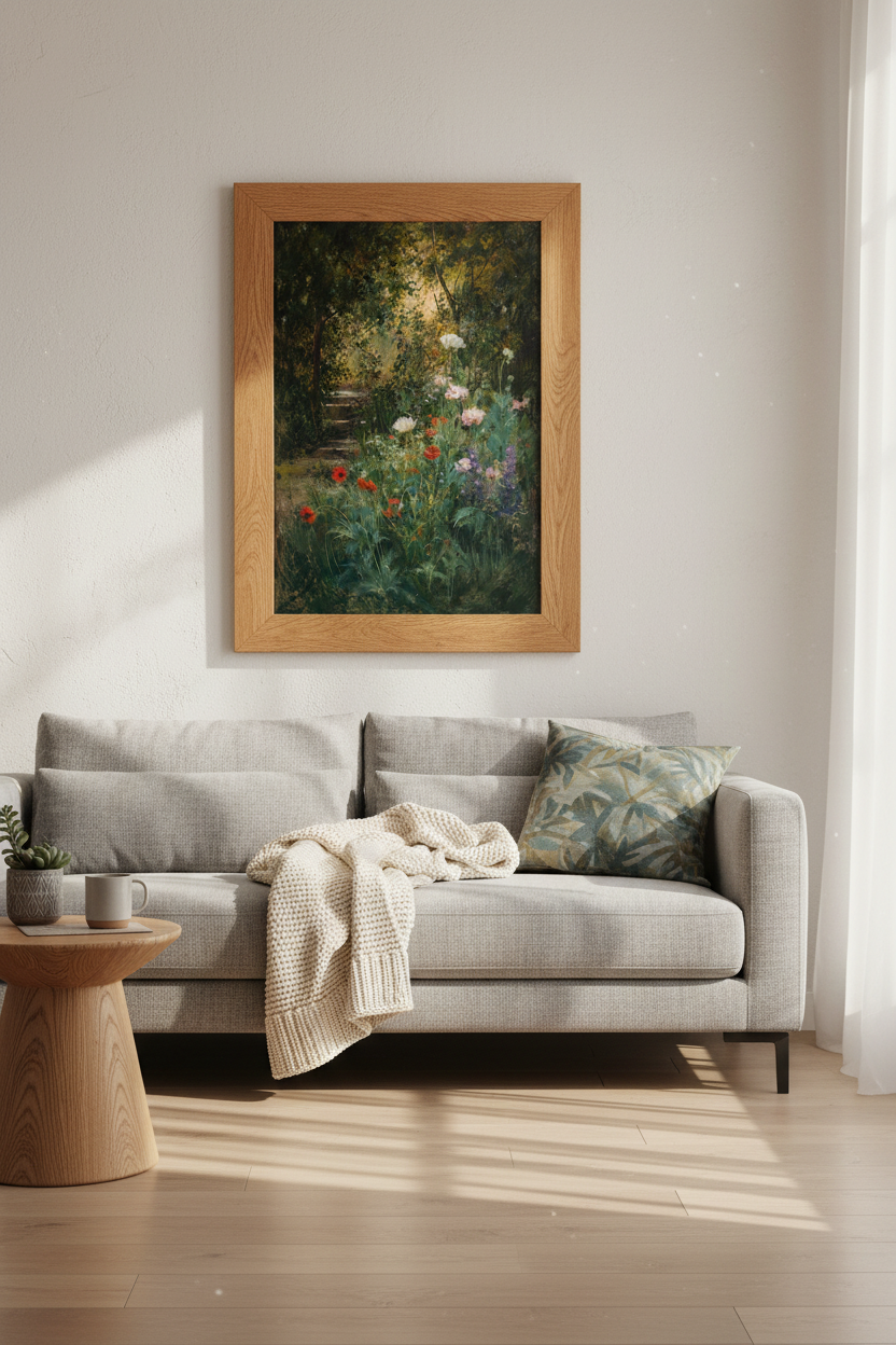 boho wall art print | Pastel Garden tones, Living Room Decor