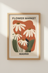 Flower Market Madrid Wall Art Print | Spanish Floral Decor, Terracotta Aesthetic Poster