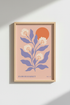 Boho Floral Poster | Peach & Purple Art, Living Room Decor