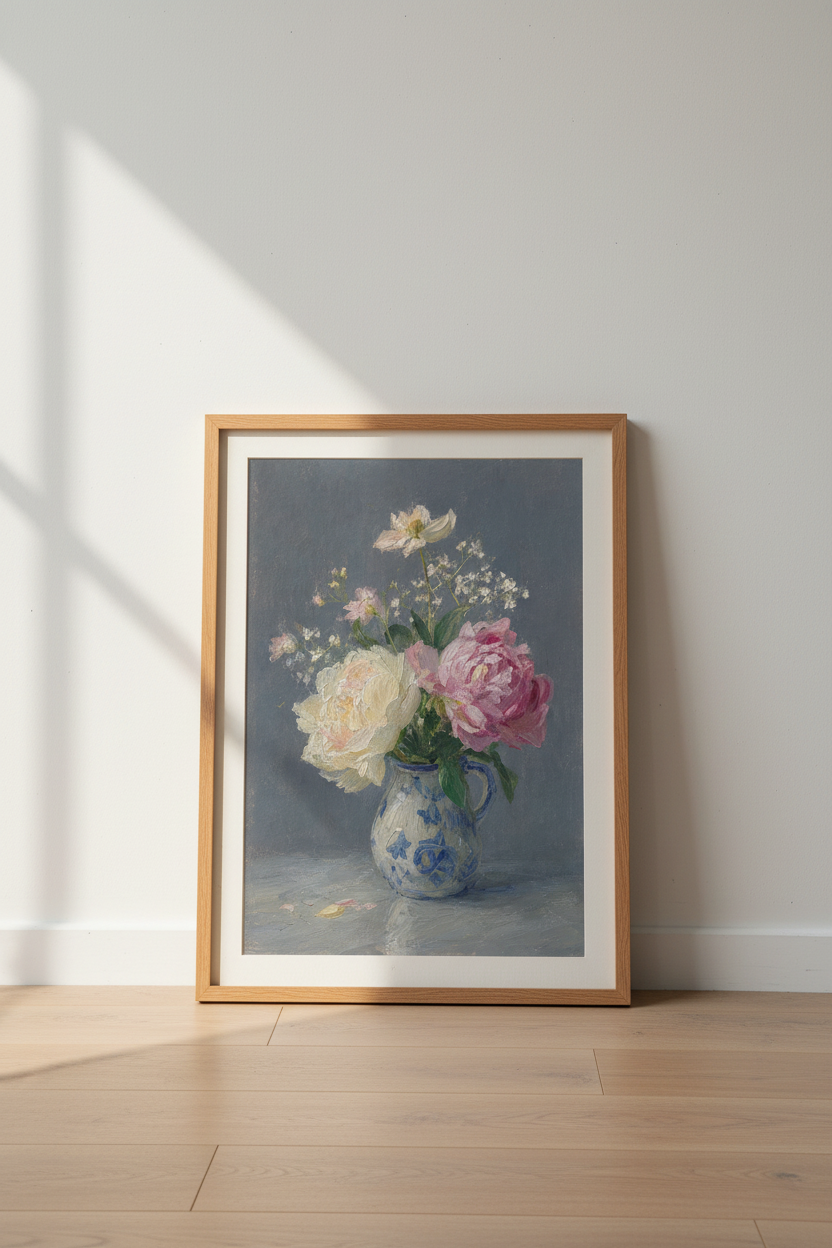 Floral Wall Art Print | Living Room Decor | Pastel Aesthetic Poster