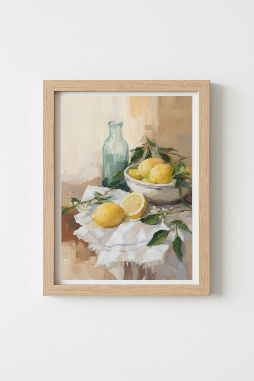 Lemon wall art print | Kitchen Decor | Impressionist Poster