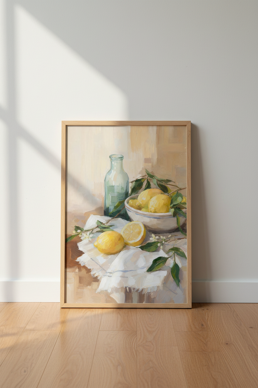 Lemon wall art print | Kitchen Decor | Impressionist Poster